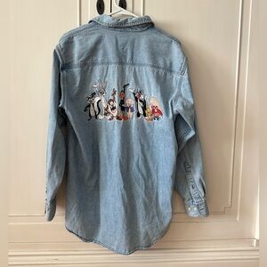 Vintage Looney Tunes Button Up Shirt SMALL